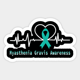 Myasthenia Gravis Awareness Heartbeat Support Sticker